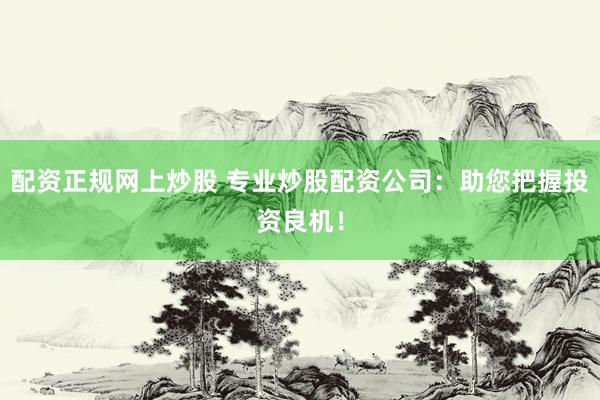 配资正规网上炒股 专业炒股配资公司：助您把握投资良机！