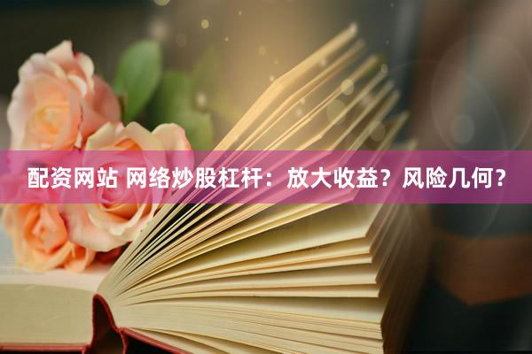 配资网站 网络炒股杠杆：放大收益？风险几何？