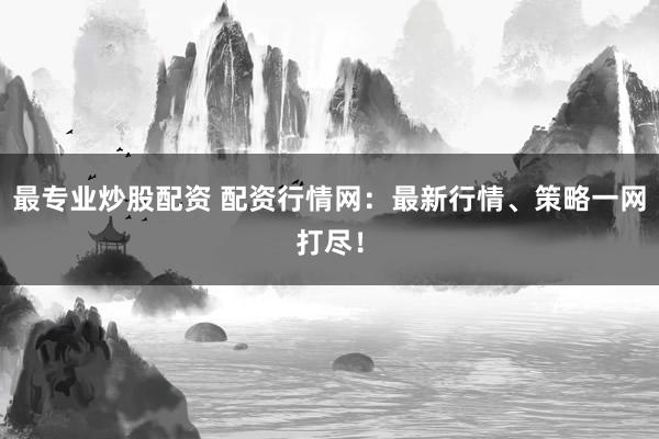 最专业炒股配资 配资行情网：最新行情、策略一网打尽！
