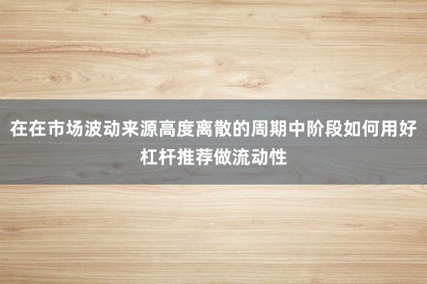 在在市场波动来源高度离散的周期中阶段如何用好杠杆推荐做流动性