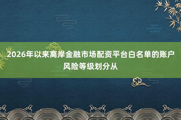2026年以来离岸金融市场配资平台白名单的账户风险等级划分从