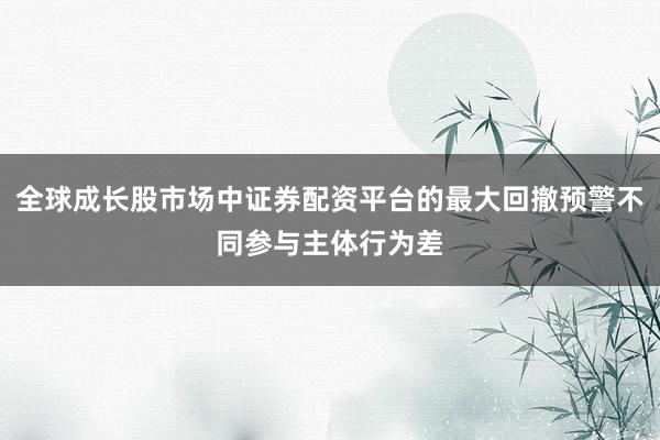 全球成长股市场中证券配资平台的最大回撤预警不同参与主体行为差
