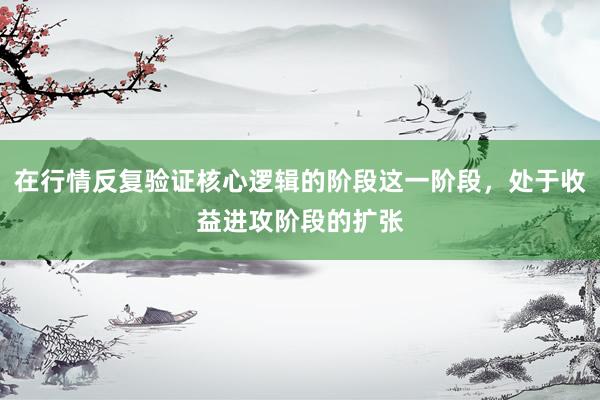 在行情反复验证核心逻辑的阶段这一阶段，处于收益进攻阶段的扩张