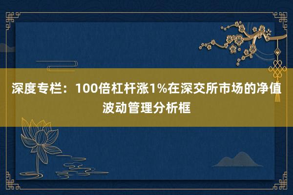 深度专栏：100倍杠杆涨1%在深交所市场的净值波动管理分析框