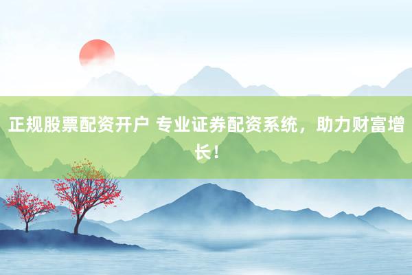 正规股票配资开户 专业证券配资系统，助力财富增长！