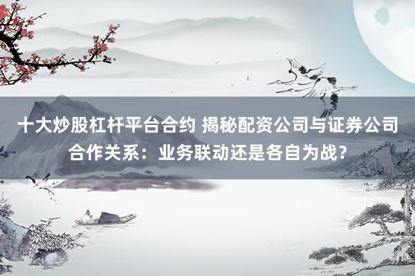 十大炒股杠杆平台合约 揭秘配资公司与证券公司合作关系：业务联动还是各自为战？