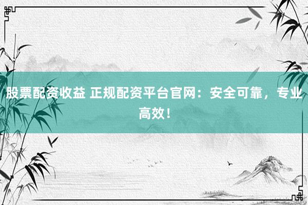 股票配资收益 正规配资平台官网：安全可靠，专业高效！